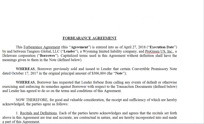 Forbearance Agreement. Робочий зразок №3 зображення 1