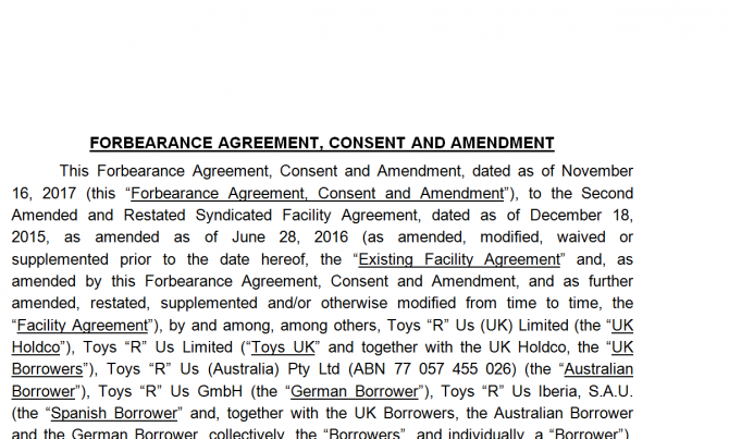 Forbearance Agreement. Робочий зразок №9 изображение 1