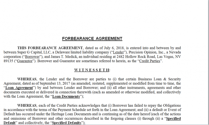 Forbearance Agreement. Робочий зразок №13 изображение 1