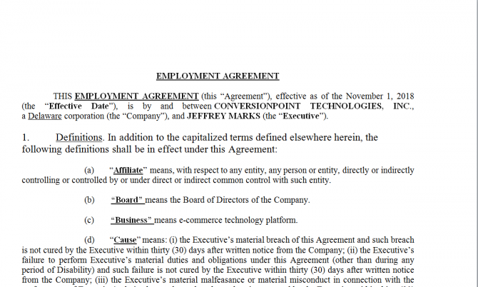 Employment Agreement. Робочий зразок №10 зображення 1