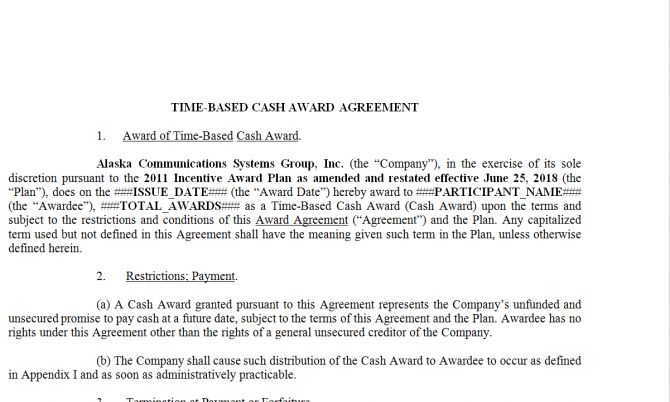 Award Agreement. Робочий зразок №11