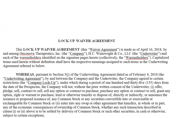 Waiver Agreement. Робочий зразок №3