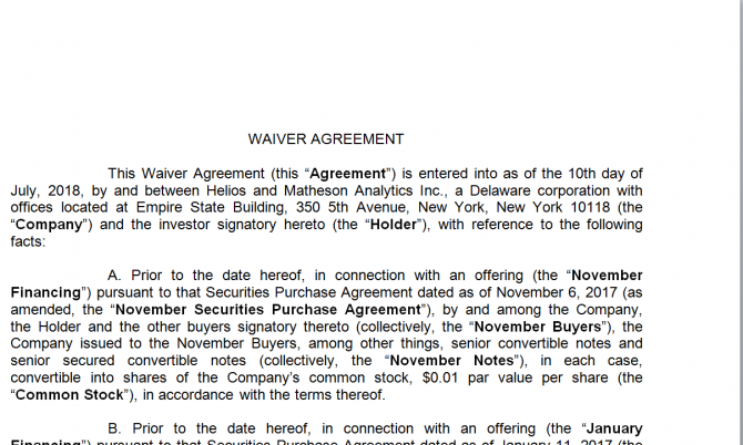 Waiver Agreement. Робочий зразок №12