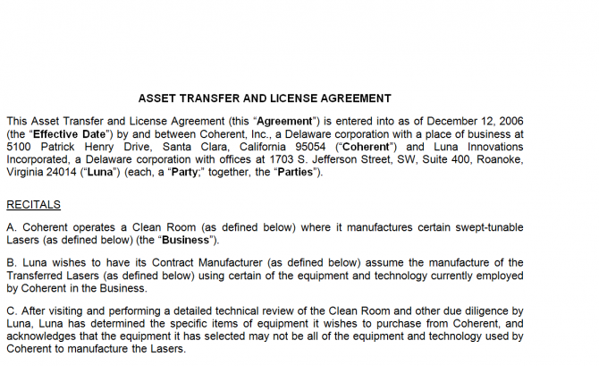 Material Transfer Agreement. Робочий зразок №2 изображение 1