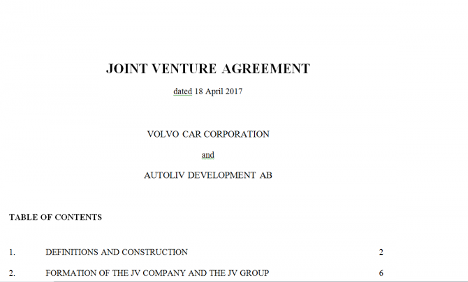 Joint Venture Agreement. Робочий зразок №4 изображение 1