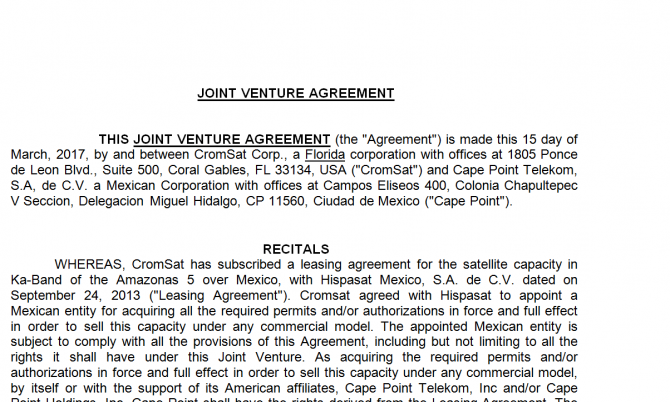 Joint Venture Agreement. Робочий зразок №7