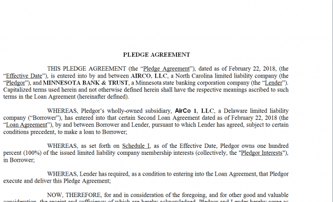 Pledge Agreement. Робочий зразок №16