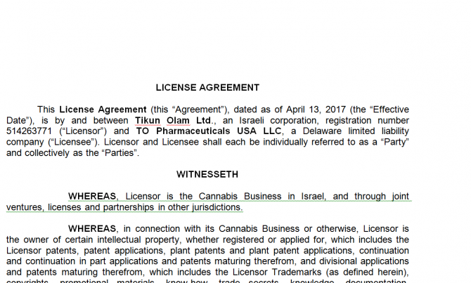 Licensing Agreement. Робочий зразок №1