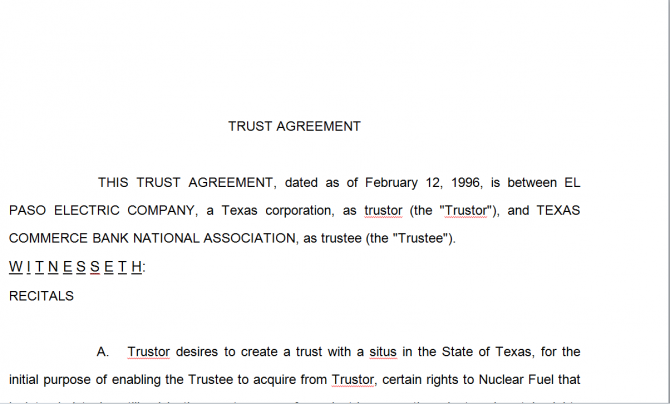 Trust Agreement. Робочий зразок №7 изображение 1