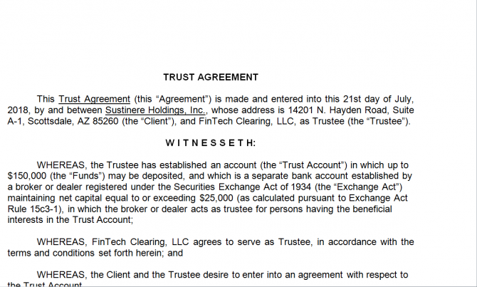 Trust Agreement. Робочий зразок №23