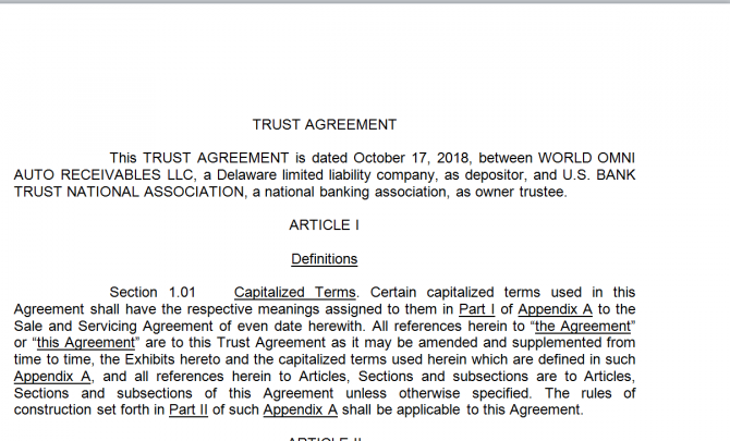 Trust Agreement. Робочий зразок №26