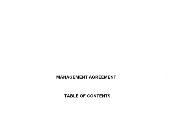 Management Agreement. Робочий зразок №2 изображение 1