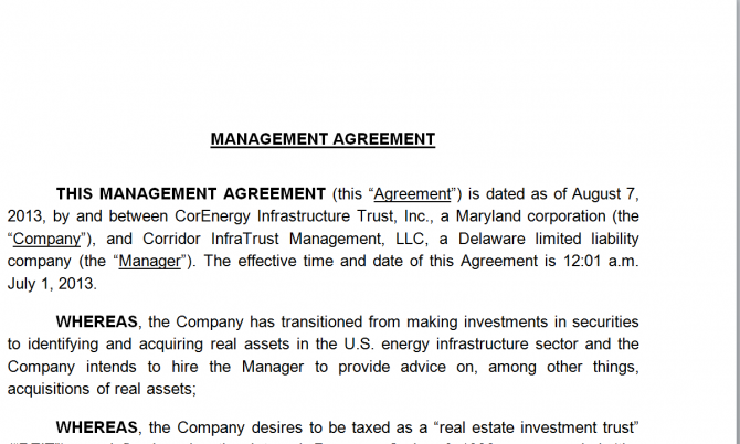 Management Agreement. Робочий зразок №17