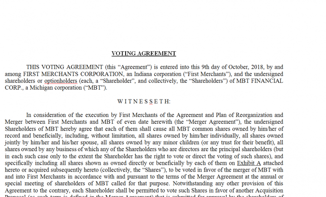 Voting Agreement. Робочий зразок №11 изображение 1