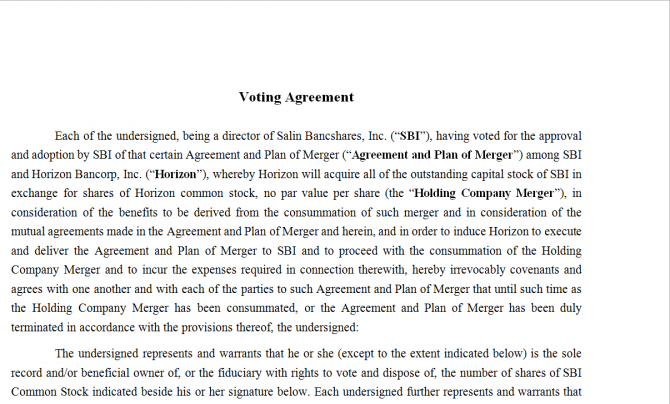 Voting Agreement. Робочий зразок №14
