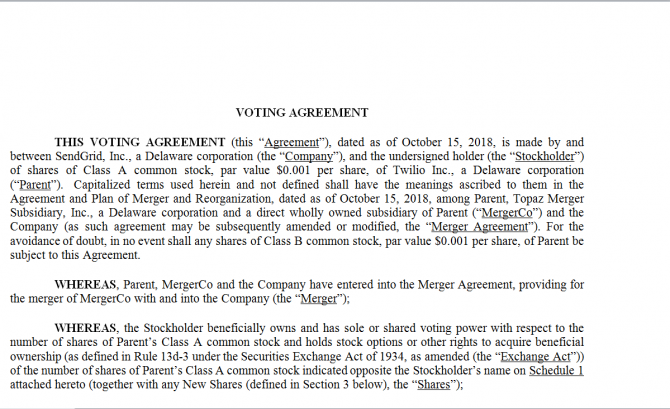 Voting Agreement. Робочий зразок №20 изображение 1
