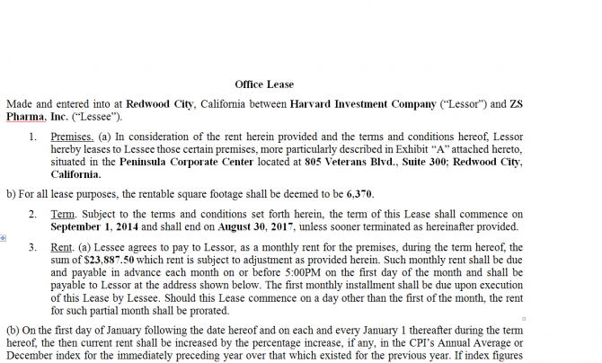 Office lease Agreement. Робочий зразок №11 зображення 1
