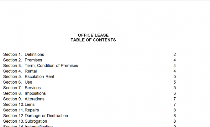 Office lease Agreement. Робочий зразок №14 зображення 1
