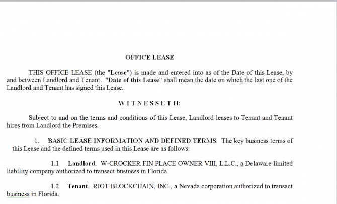 Office lease Agreement. Робочий зразок №15