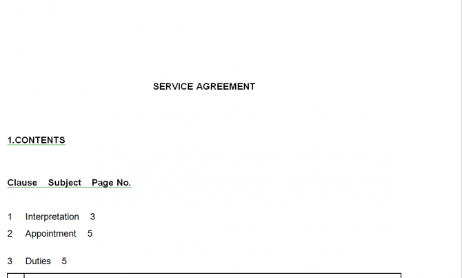 Service Agreement. Робочий зразок №15 зображення 1