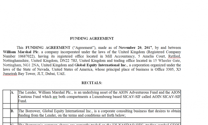 Funding agreement. Робочий зразок №15
