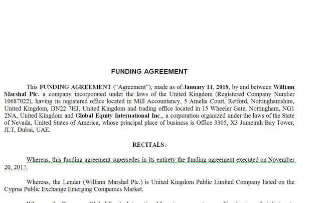Funding agreement. Робочий зразок №17 изображение 1