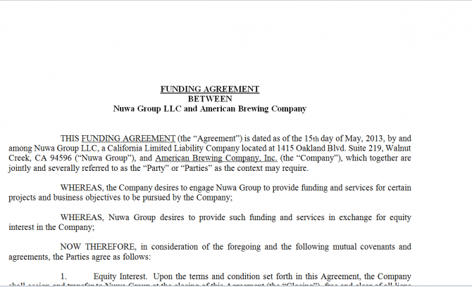 Funding agreement. Робочий зразок №22