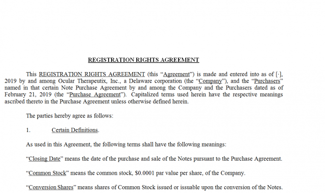 Registration Rights Agreement. Робочий зразок №21