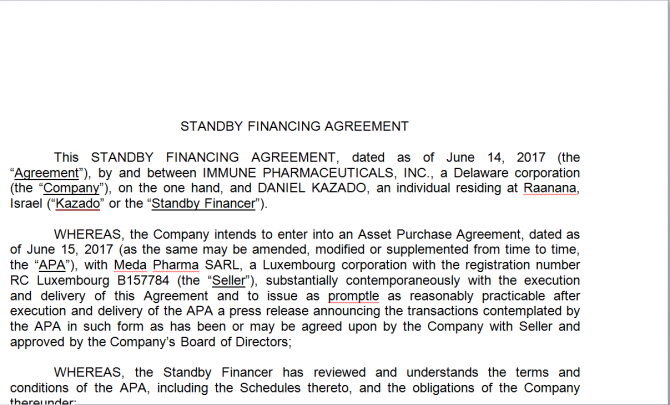 Financing Agreement. Робочий зразок №4