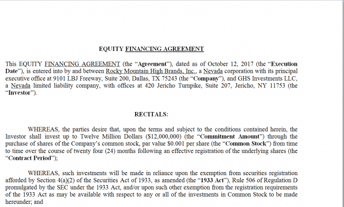 Financing Agreement. Робочий зразок №7