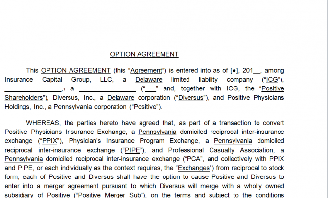 Option Agreement. Робочий зразок №5