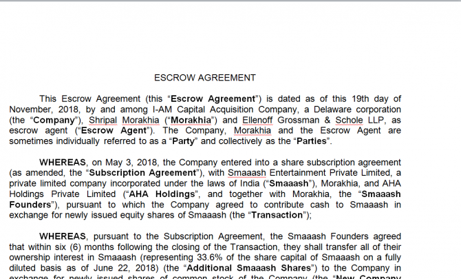 Escrow Agreement. Робочий зразок №10