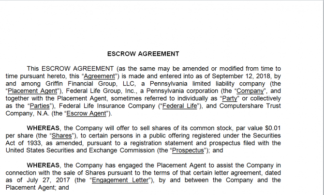 Escrow Agreement. Робочий зразок №17