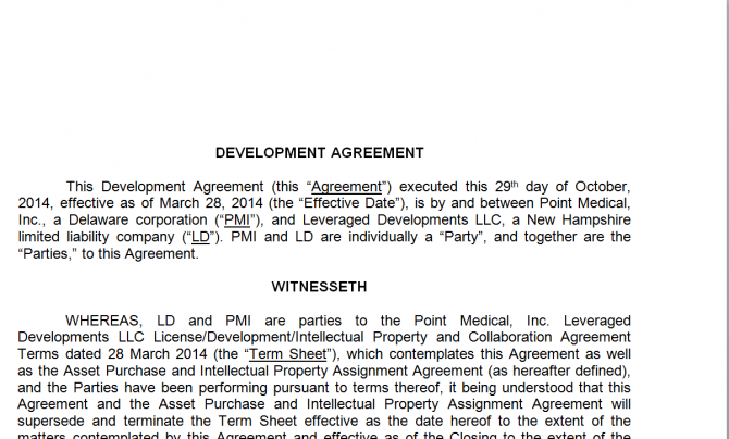 Development Agreement. Робочий зразок №9 изображение 1