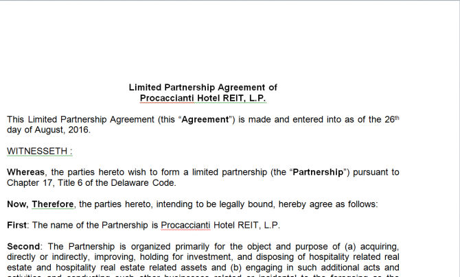 Limited Partnership Agreement. Робочий зразок №1