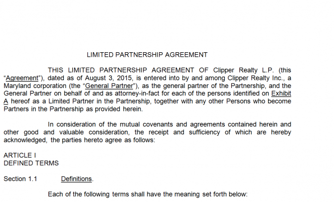 Limited Partnership Agreement. Робочий зразок №3