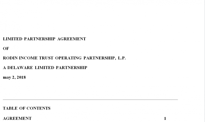 Limited Partnership Agreement. Робочий зразок №6