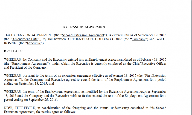 Extension Agreement. Робочий зразок №14 зображення 1