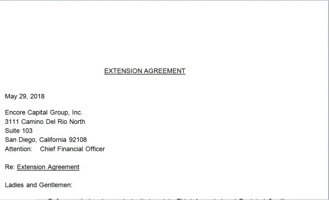 Extension Agreement. Робочий зразок №26