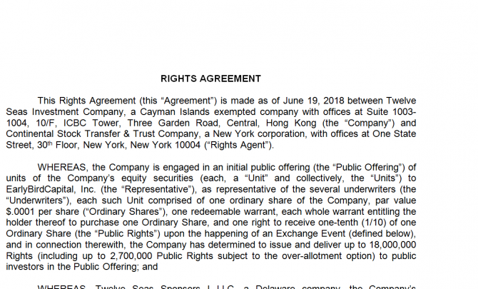Rights Agreement. Робочий зразок №11