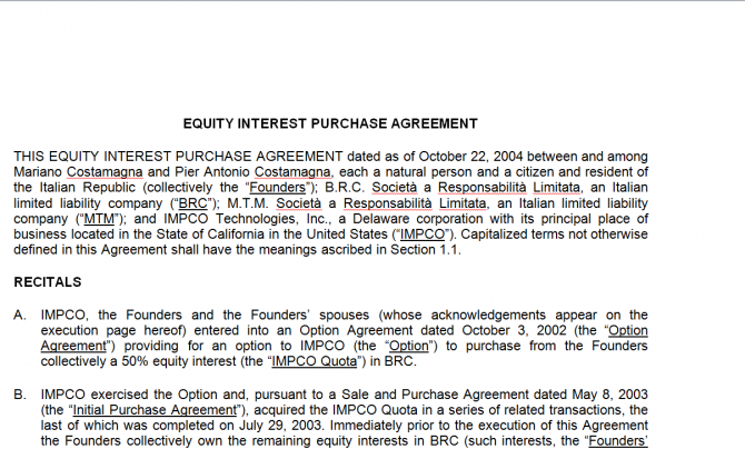 Equity Purchase Option Agreement. Робочий зразок №4