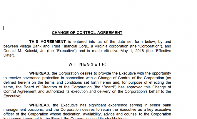 Change of control Agreement. Робочий зразок №14 изображение 1
