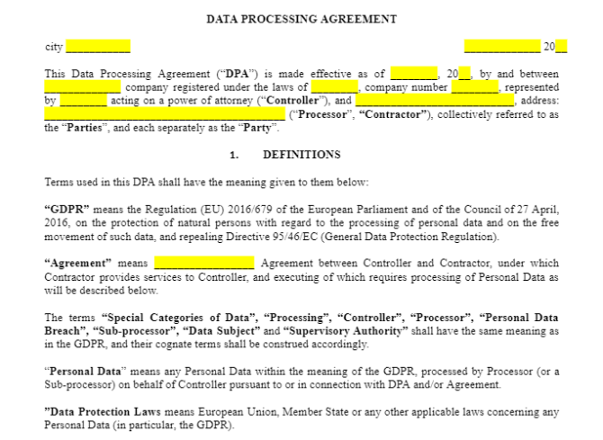 Data processing Agreement (DPA) зображення 1