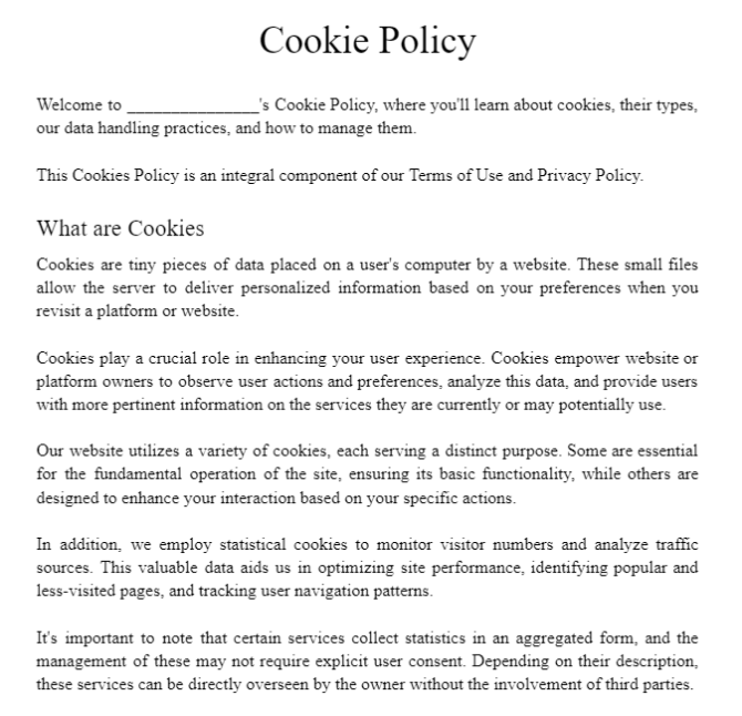 Cookie Policy in English (на англійській мові) зображення 1