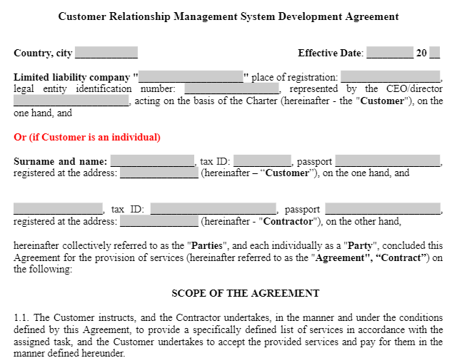 Customer Relationship Management System Development Agreement зображення 1