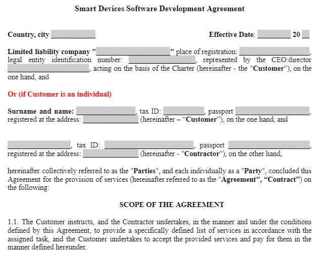 Smart Devices Software Development Agreement зображення 1