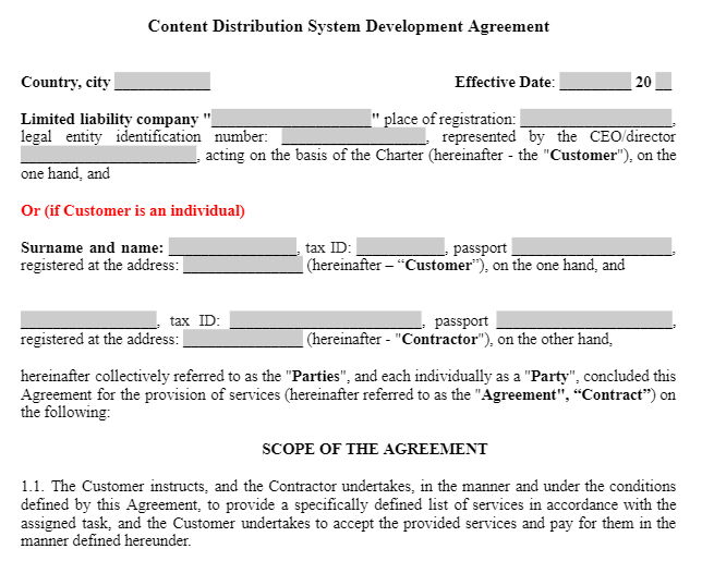 Content Distribution System Development Agreement зображення 1