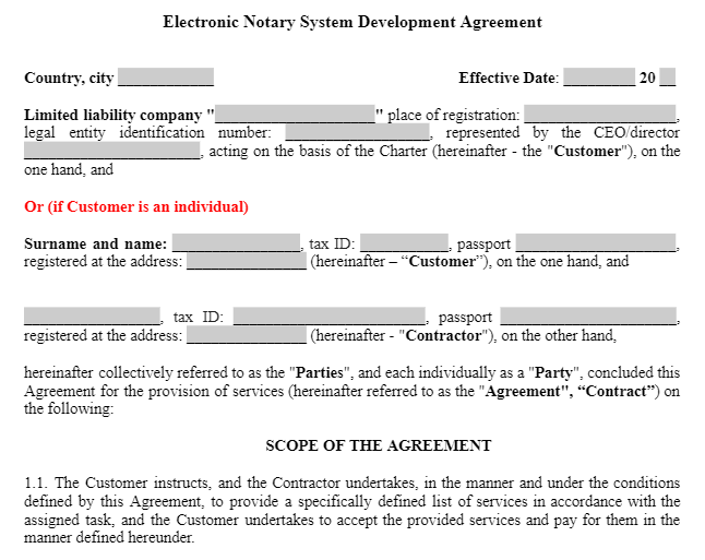 Electronic Notary System Development Agreement зображення 1