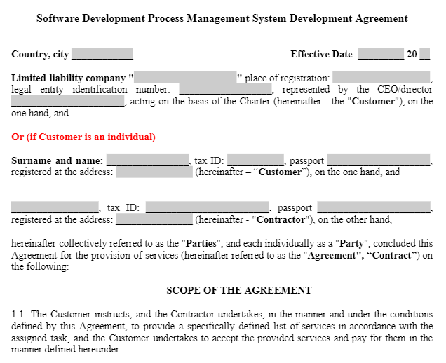 Software Development Process Management System Development Agreement зображення 1