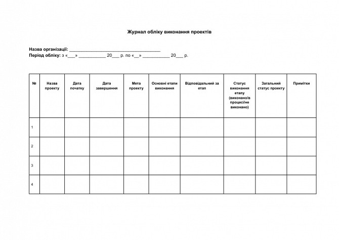 Журнал обліку виконання проектів зображення 1